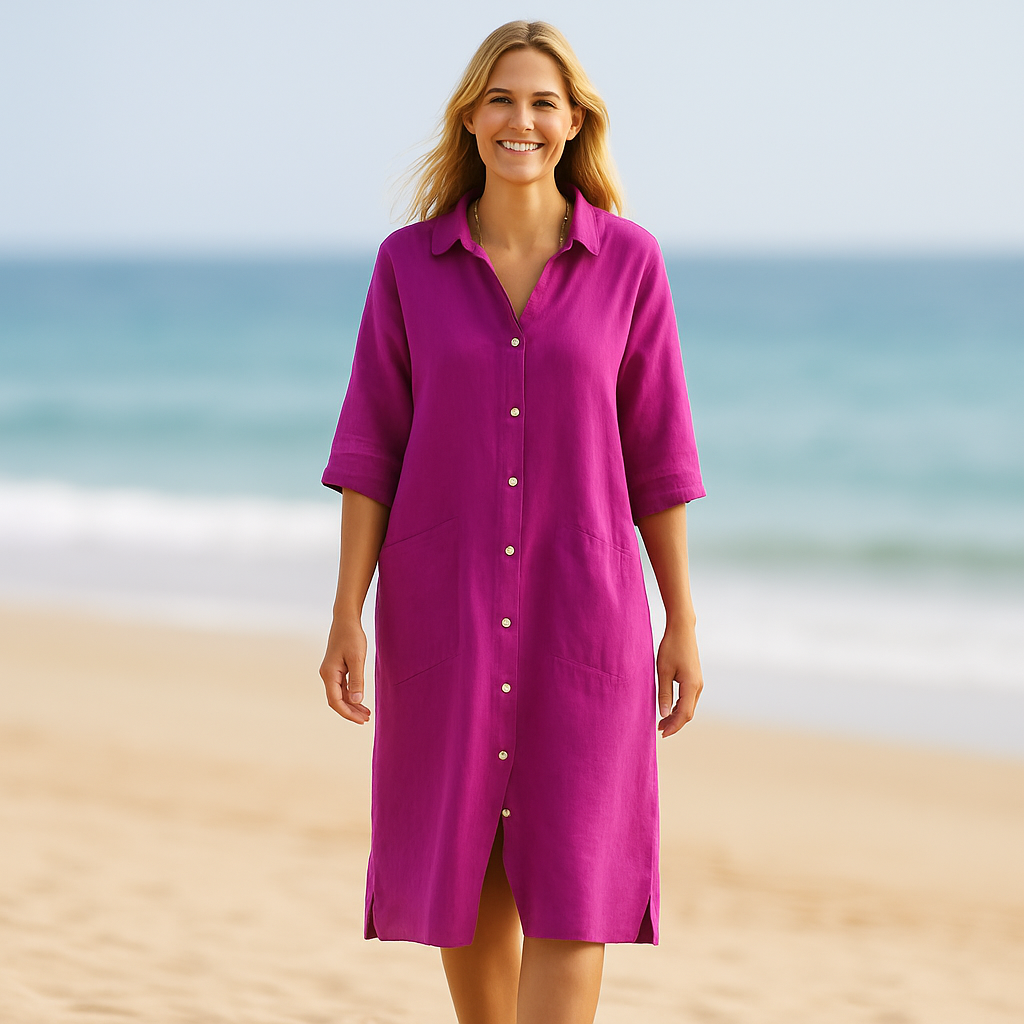 JALY - ROBE EN LIN AVEC POCHES