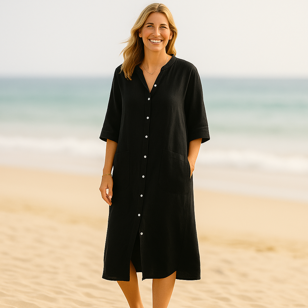 JALY - ROBE EN LIN AVEC POCHES