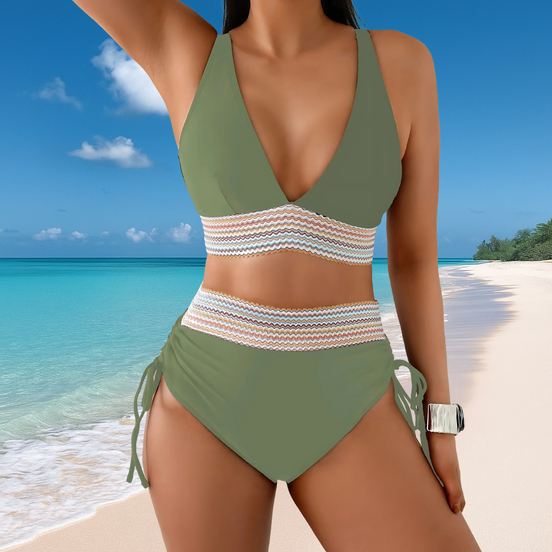 ALINE - ENSEMBLE DE BIKINI TAILLE HAUTE AVEC EFFET VENTRE PLAT