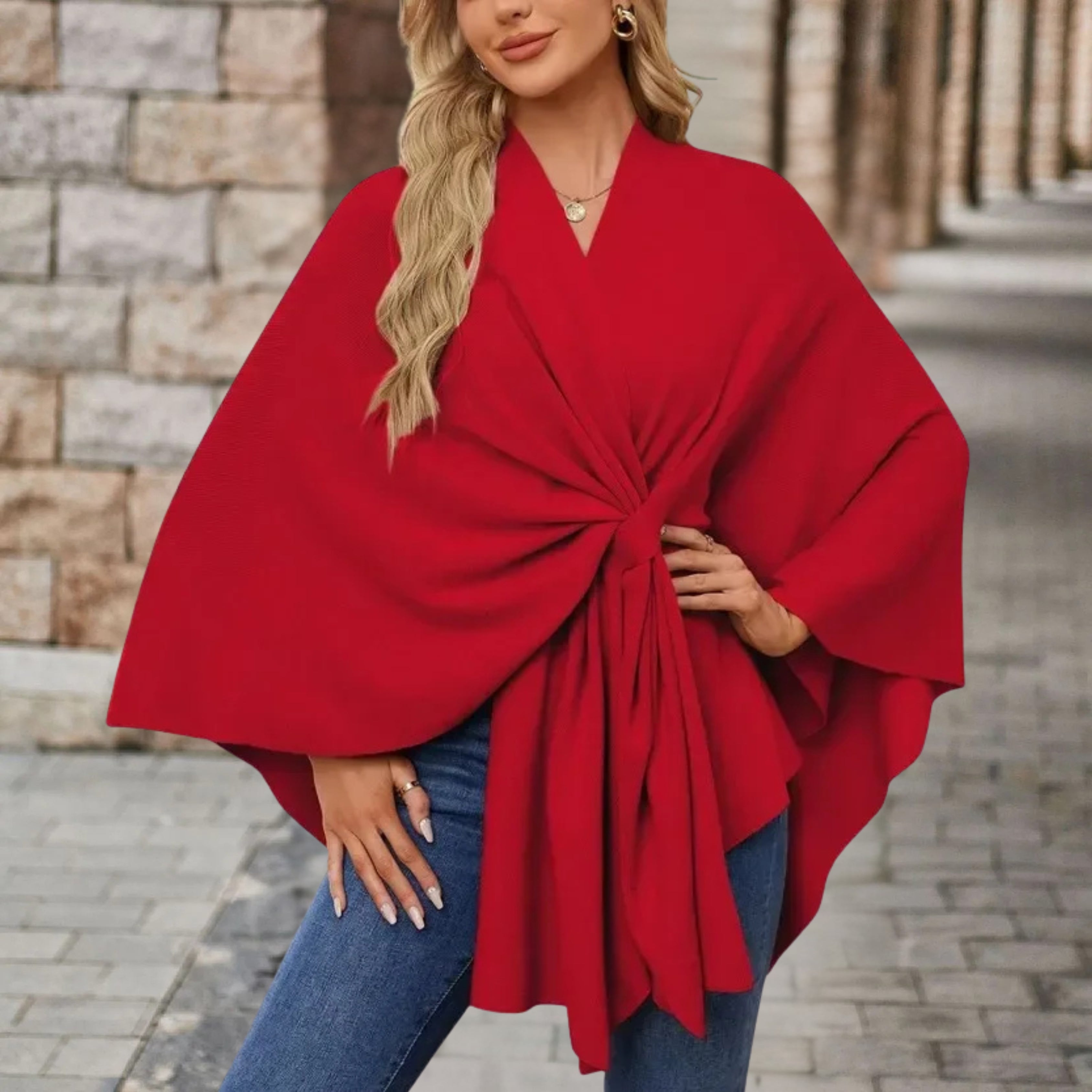 Alexis - Elegant Poncho Sweater