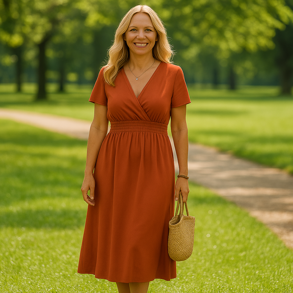 MARIE - ROBE ÉVASÉE PLISSÉE À LA TAILLE