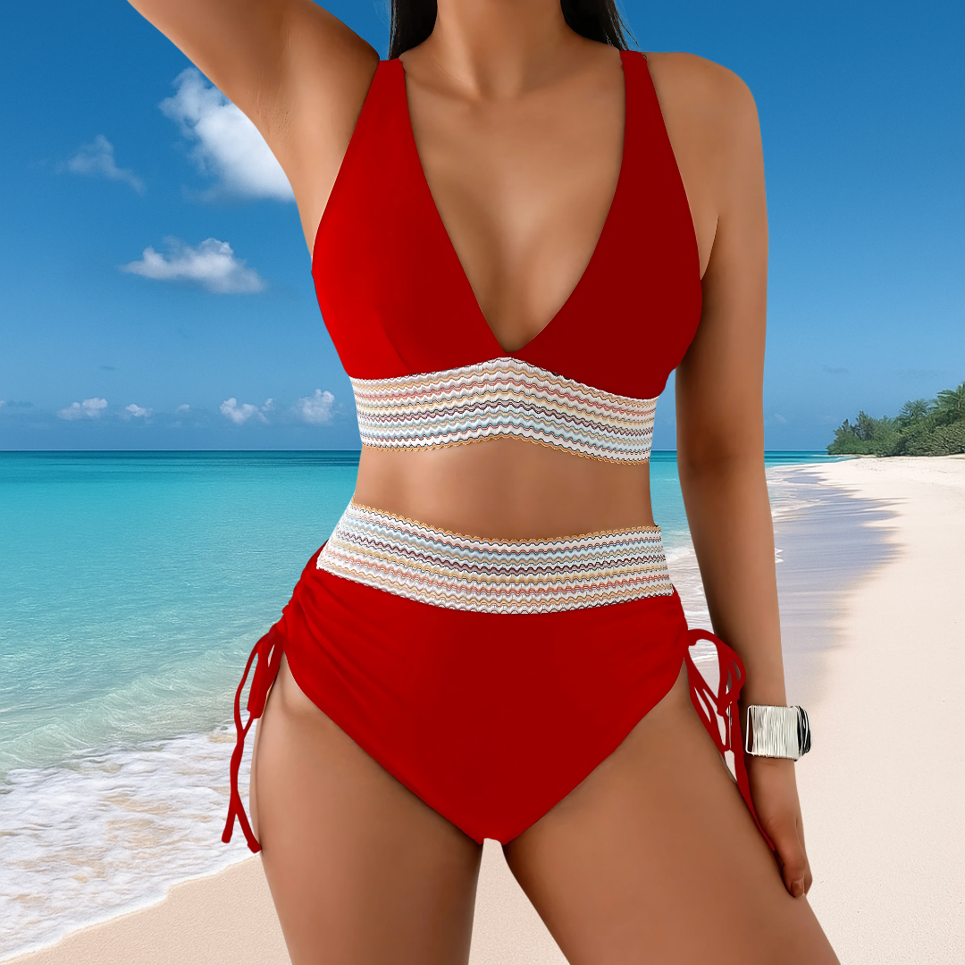 ALINE - ENSEMBLE DE BIKINI TAILLE HAUTE AVEC EFFET VENTRE PLAT
