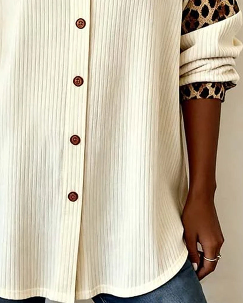 Tatum - Bold Leopard Print Button-Down Shirt