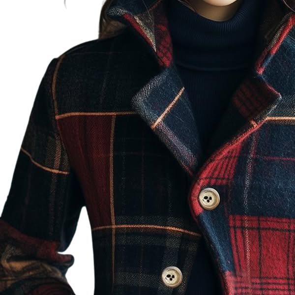 Elise - Plaid Pattern Woolen Jacket