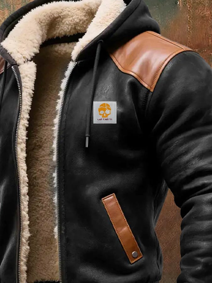 Adam - WINTERJACKET MET GESELECTEERDE LEDEREN DETAILS