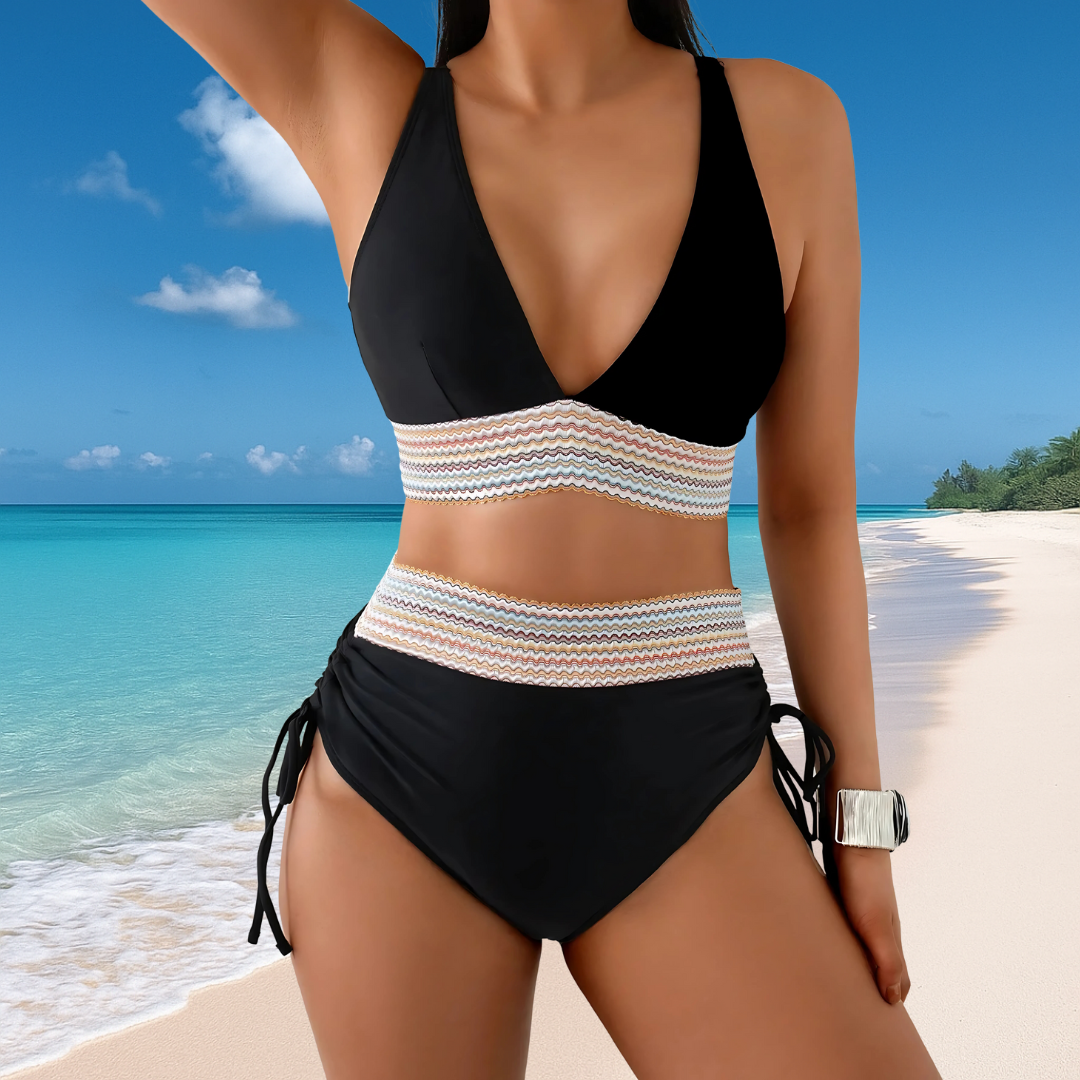 ALINE - ENSEMBLE DE BIKINI TAILLE HAUTE AVEC EFFET VENTRE PLAT