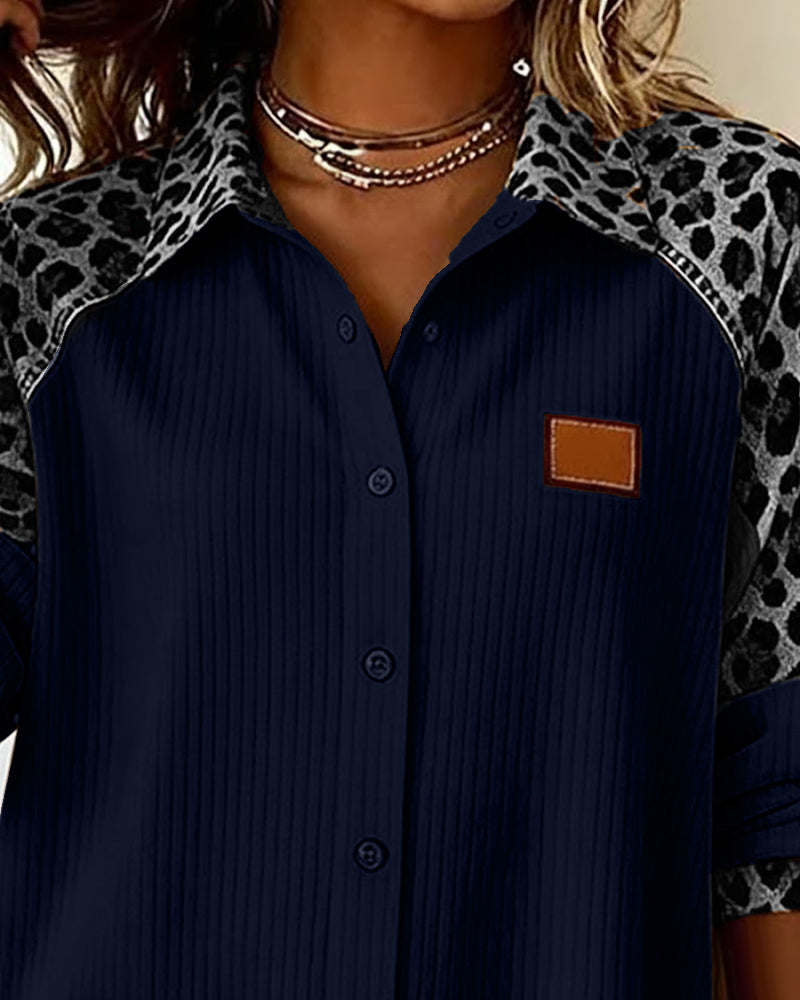 Tatum - Bold Leopard Print Button-Down Shirt