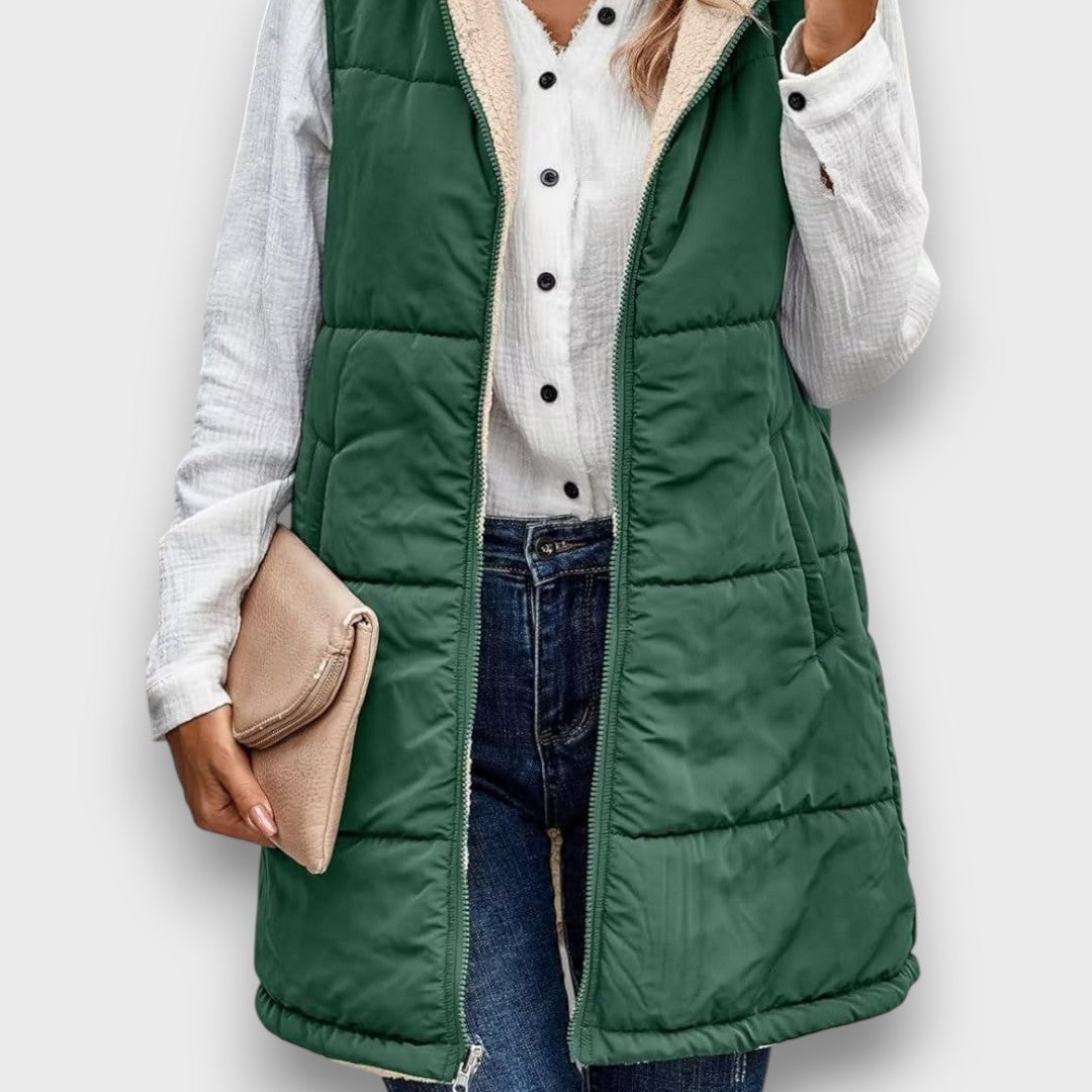 Becka – Reversible Fleece-lined Hooded Vest