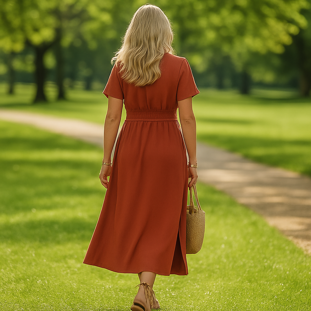 MARIE - ROBE ÉVASÉE PLISSÉE À LA TAILLE