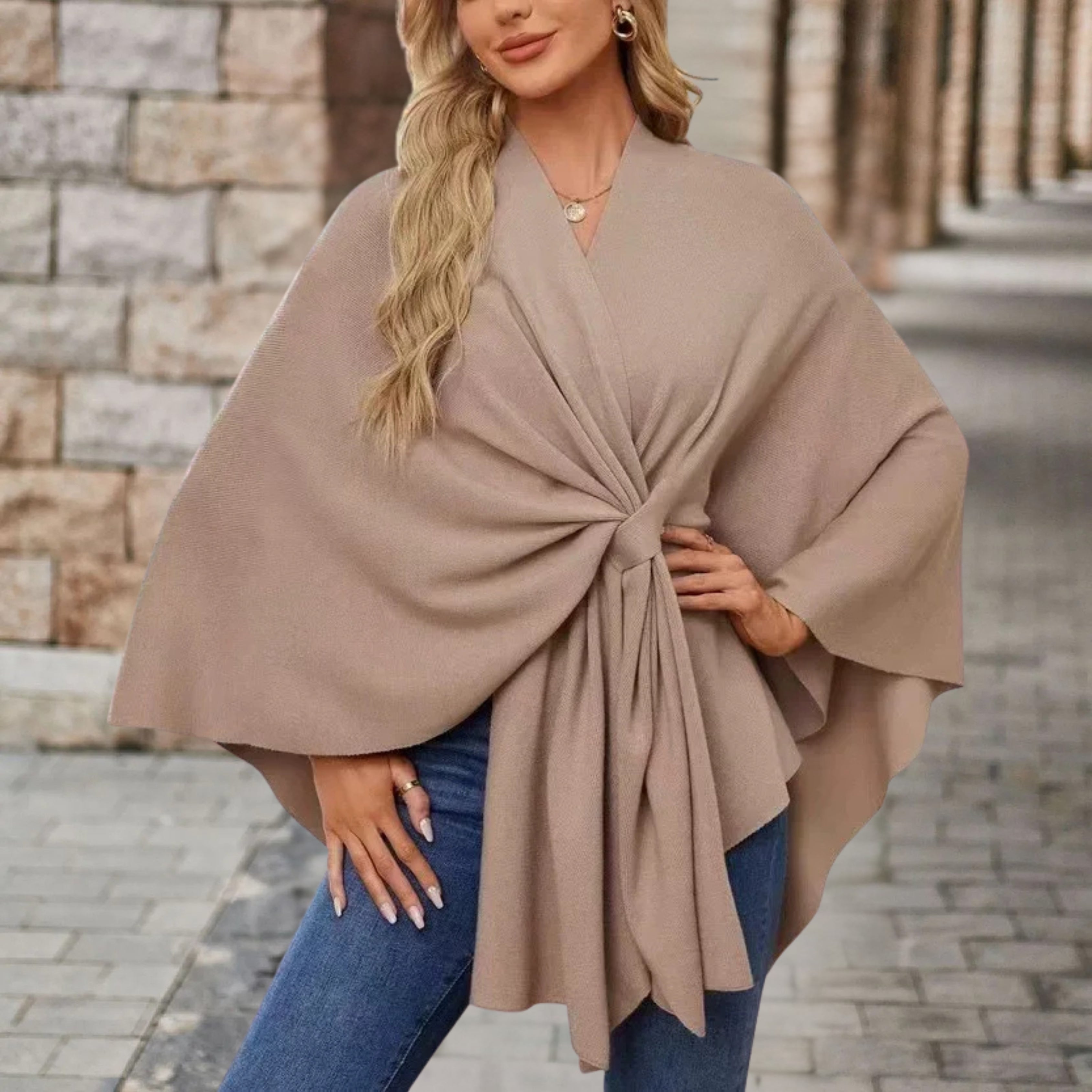 Alexis - Elegant Poncho Sweater