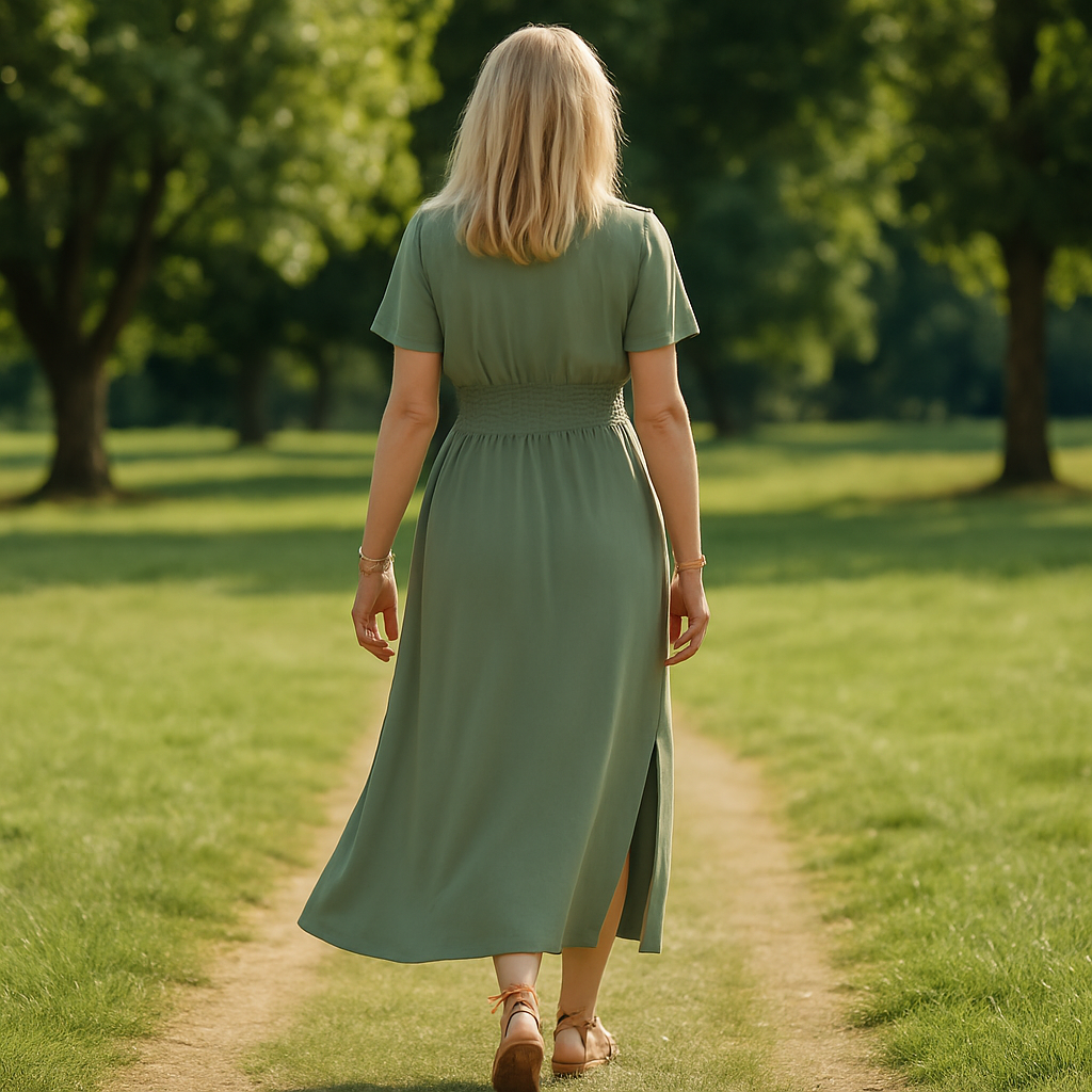 MARIE - ROBE ÉVASÉE PLISSÉE À LA TAILLE