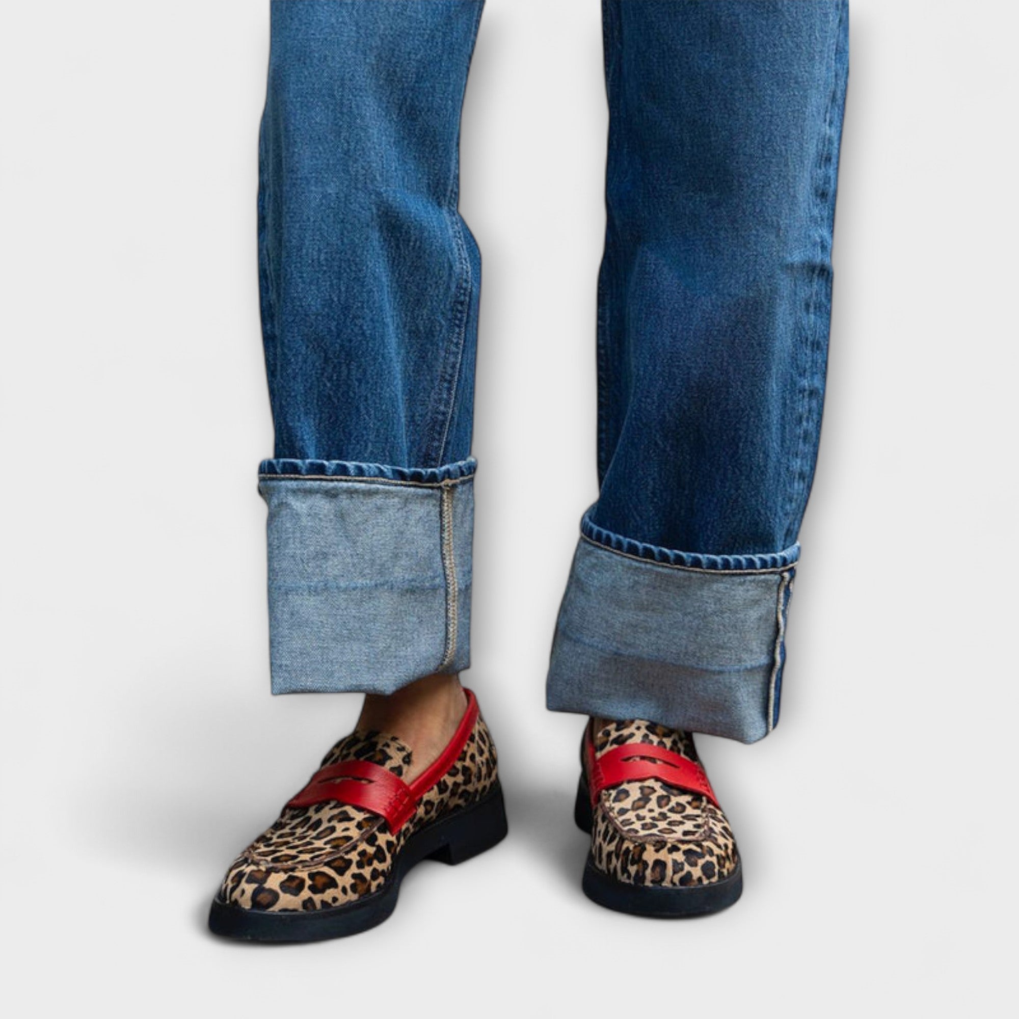 LIORA – MOCASSINS À MOTIF LÉOPARD ET BOUT ROND
