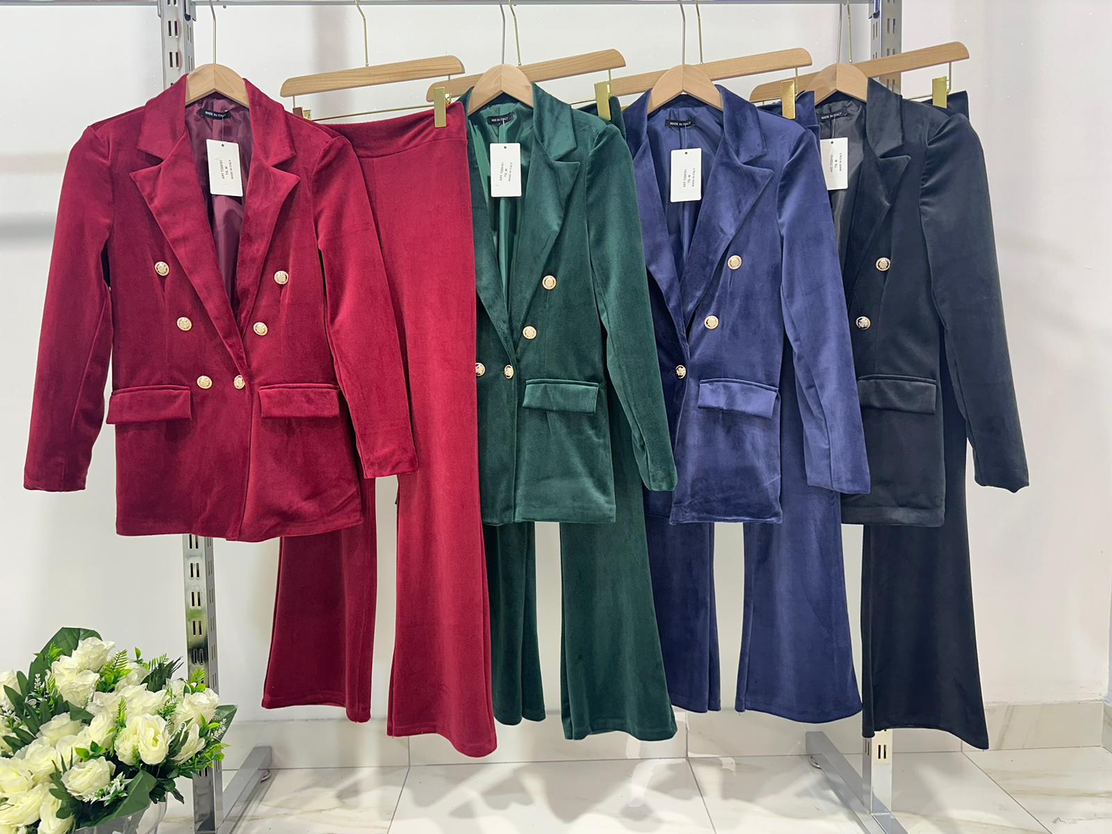 Ivy - Velvet Double Breasted Blazer Set