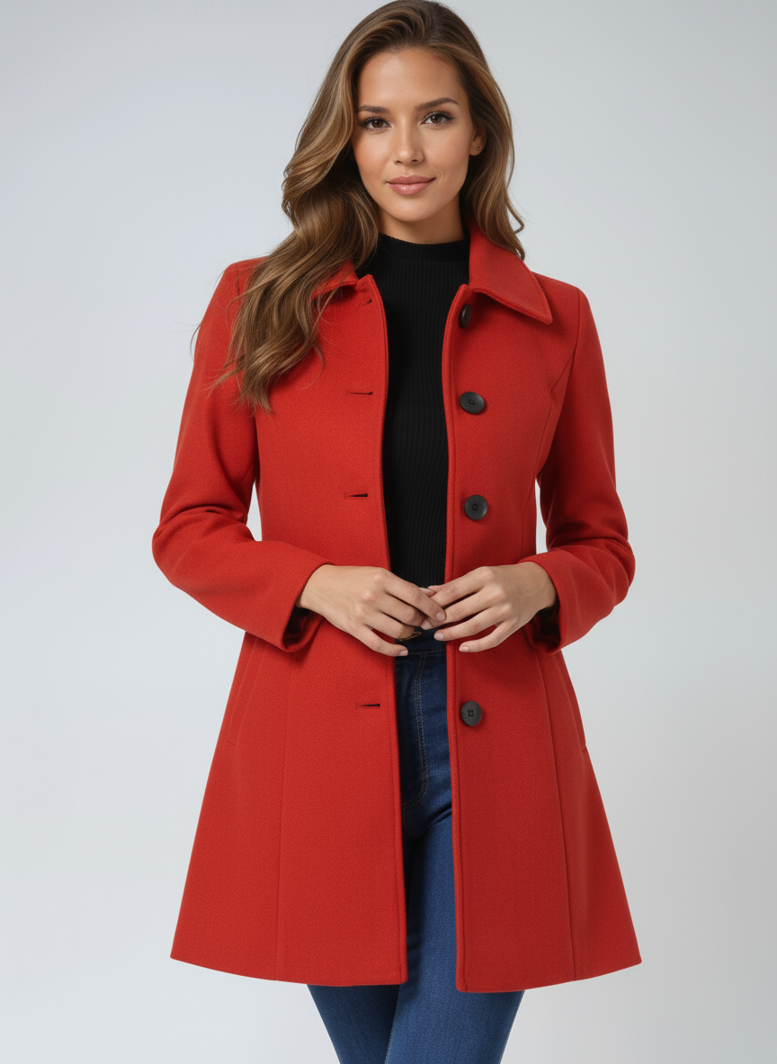 Aria - Women's Single Breasted Winter Trench Coat