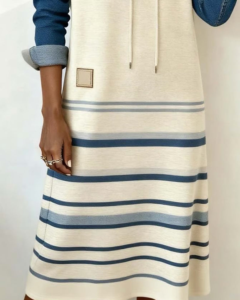 Victoria - Striped Hooded Dress