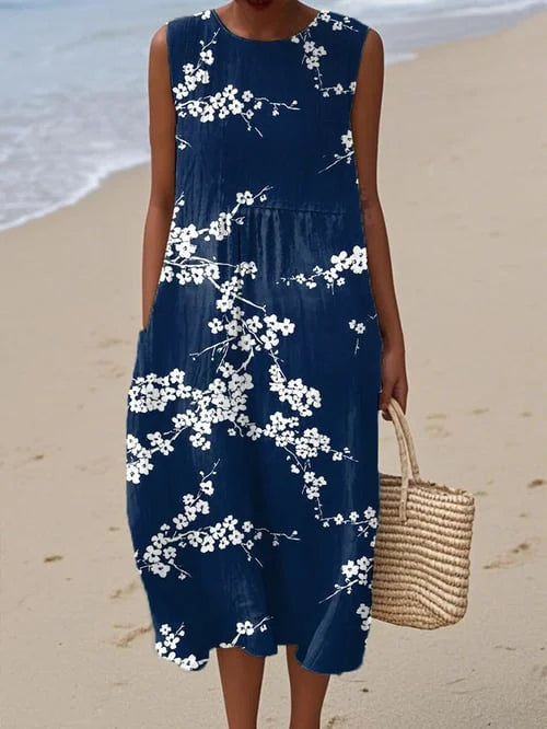 Tess Elegante Bloemen Midi Jurk