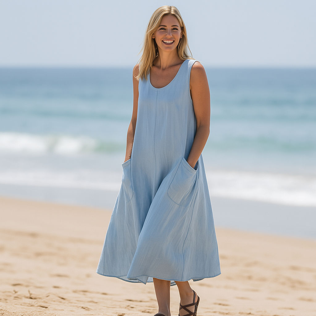 CLÉMENCE - ROBE EN LIN AVEC POCHES