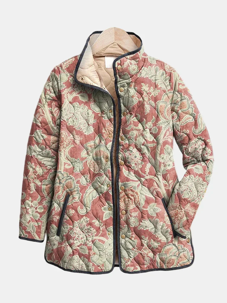 Naya - Vintage Floral Casual Quilted Jacket