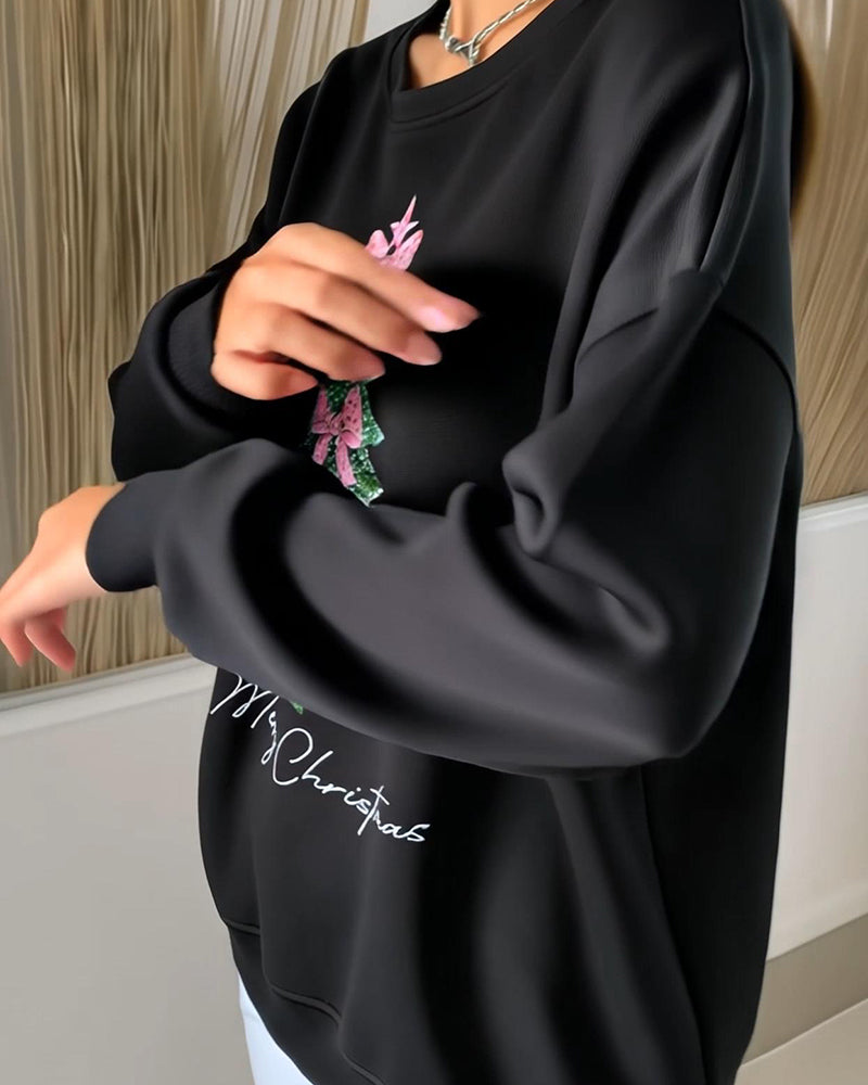 Samantha - Christmas Print Sweatshirt