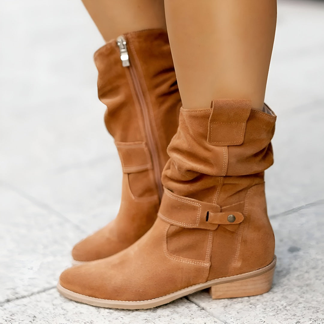CHERICE -  BOTTES EN DAIM ÉLÉGANTES