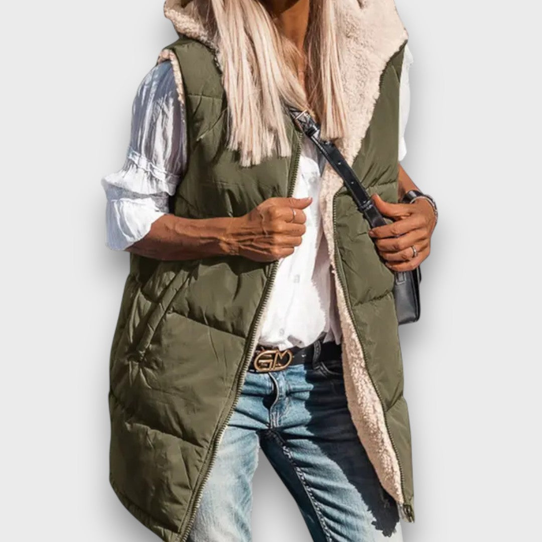Becka – Reversible Fleece-lined Hooded Vest