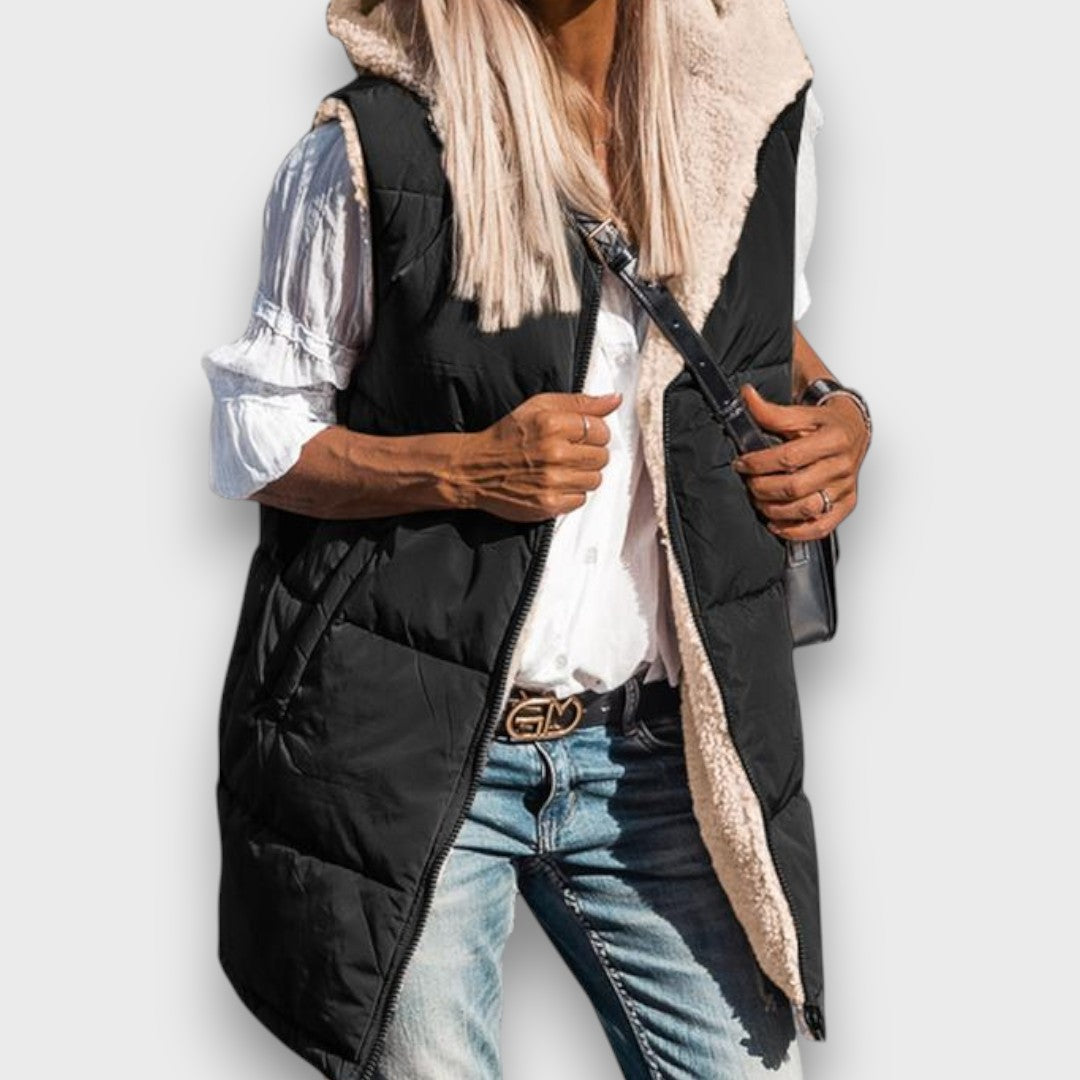 Becka – Reversible Fleece-lined Hooded Vest