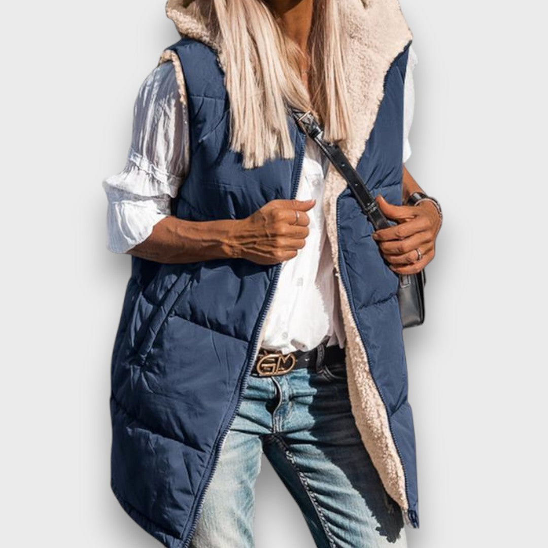 Becka – Reversible Fleece-lined Hooded Vest