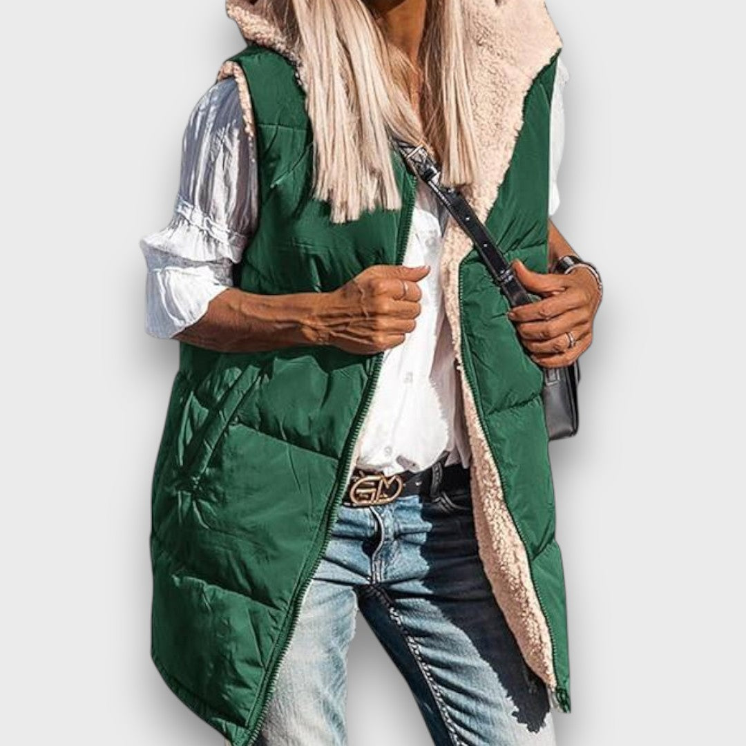 Becka – Reversible Fleece-lined Hooded Vest